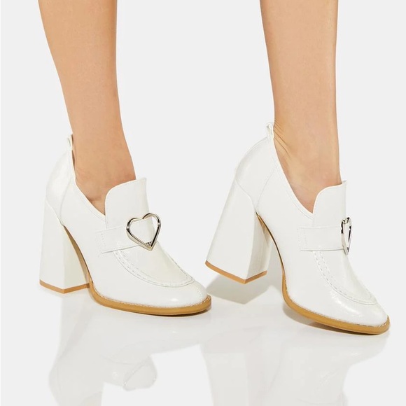 Koi Footwear Heeled Delights white platform loafers - sabrina carpenter coquette - Picture 2 of 9